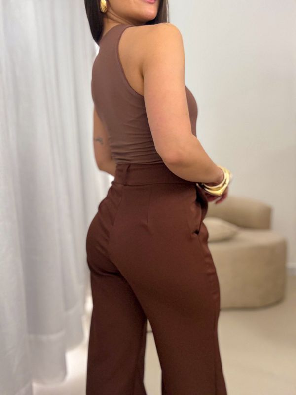Calça Pantalona Brenda Marrom