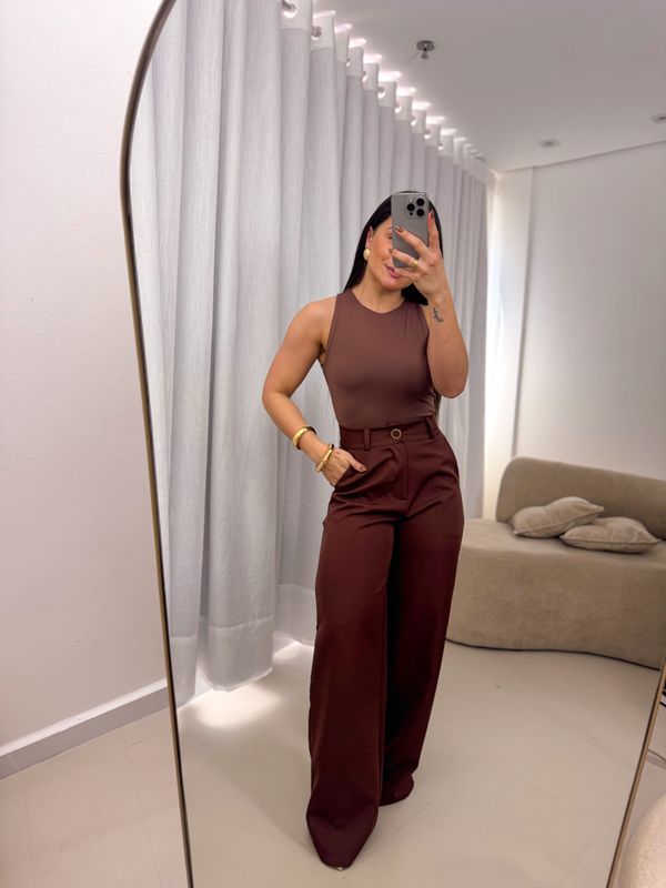 Calça Pantalona Brenda Marrom