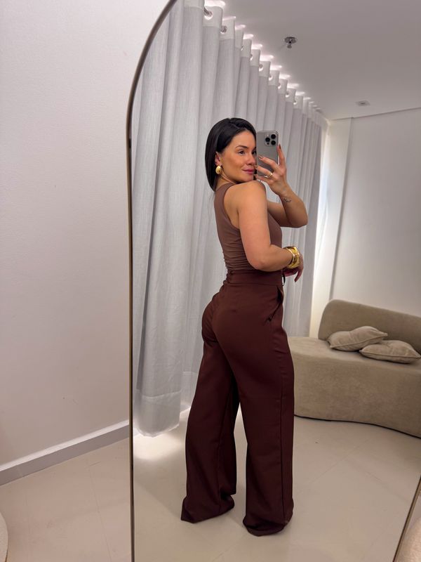 Calça Pantalona Brenda Marrom