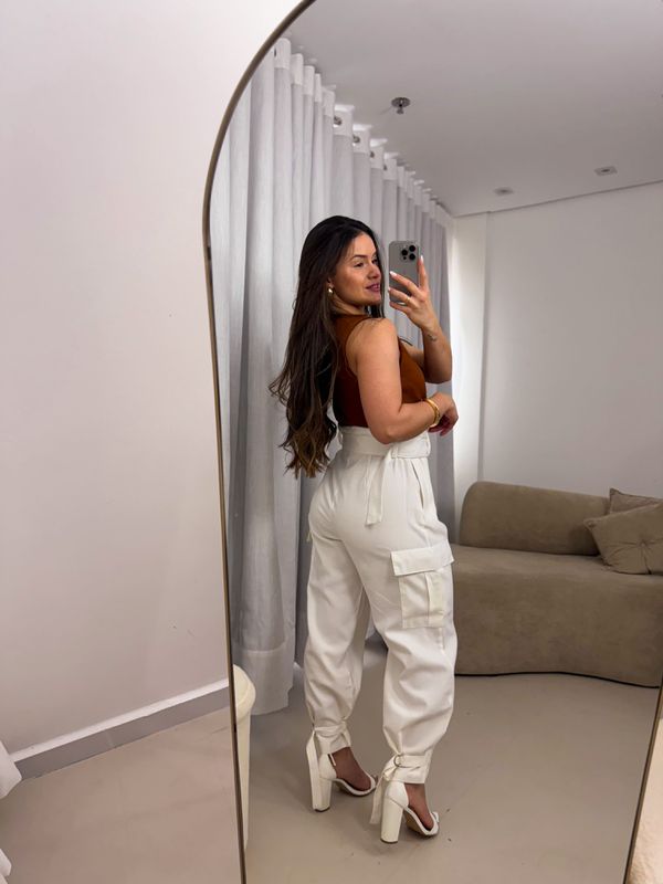 Calça cargo Betina Off White