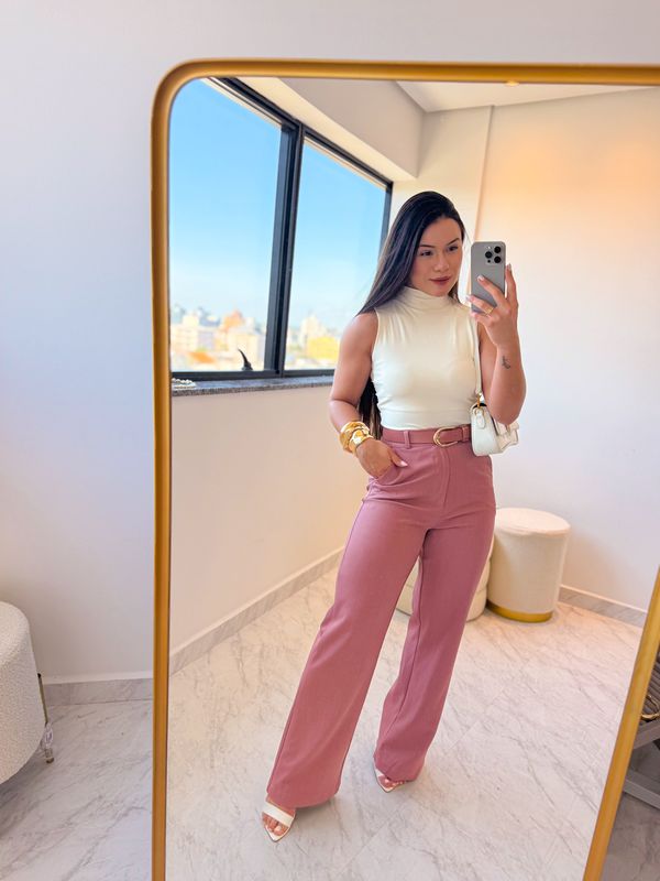 Pantalona Alfaiataria Camila Rosa