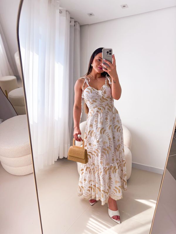 Vestido Carine Fundo Off White