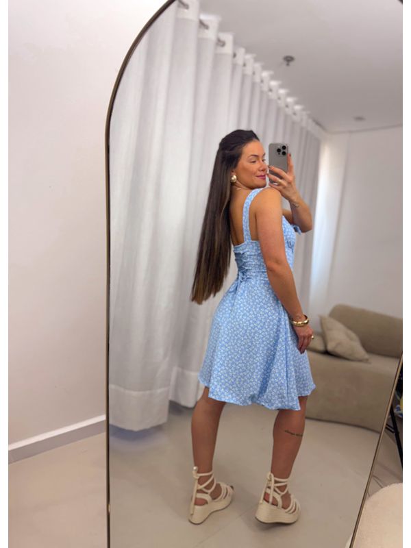 Macaquinho floral Dandara Azul