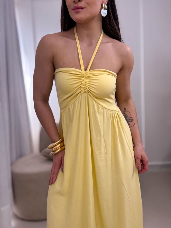 Vestido longo Emili Amarelo
