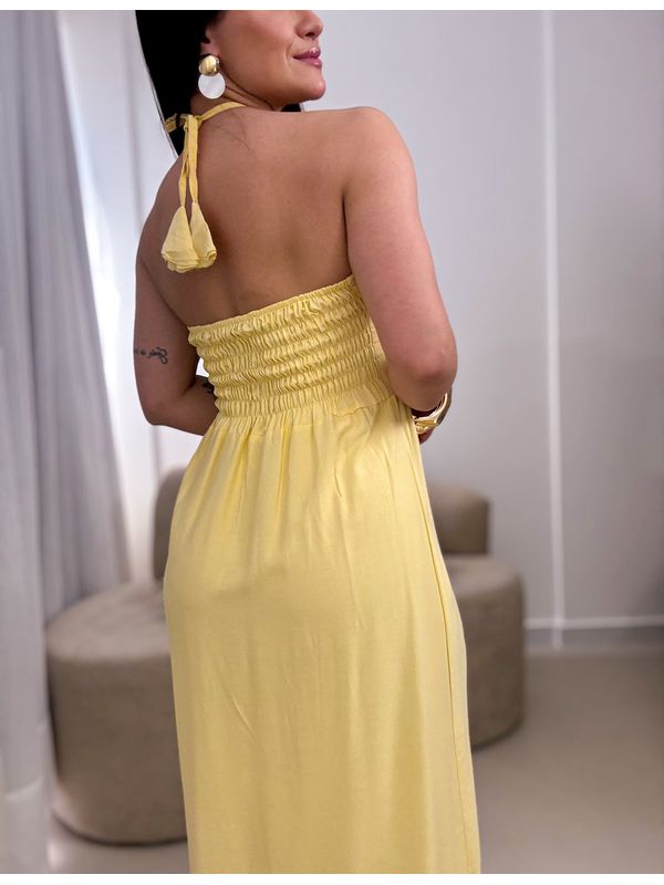 Vestido longo Emili Amarelo