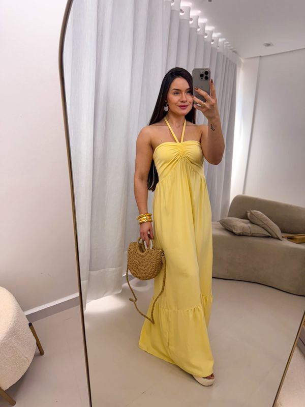 Vestido longo Emili Amarelo