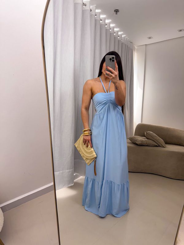 Vestido longo Emili Azul