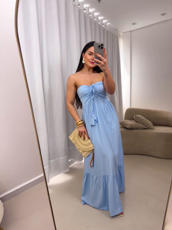 Vestido longo Emili Azul