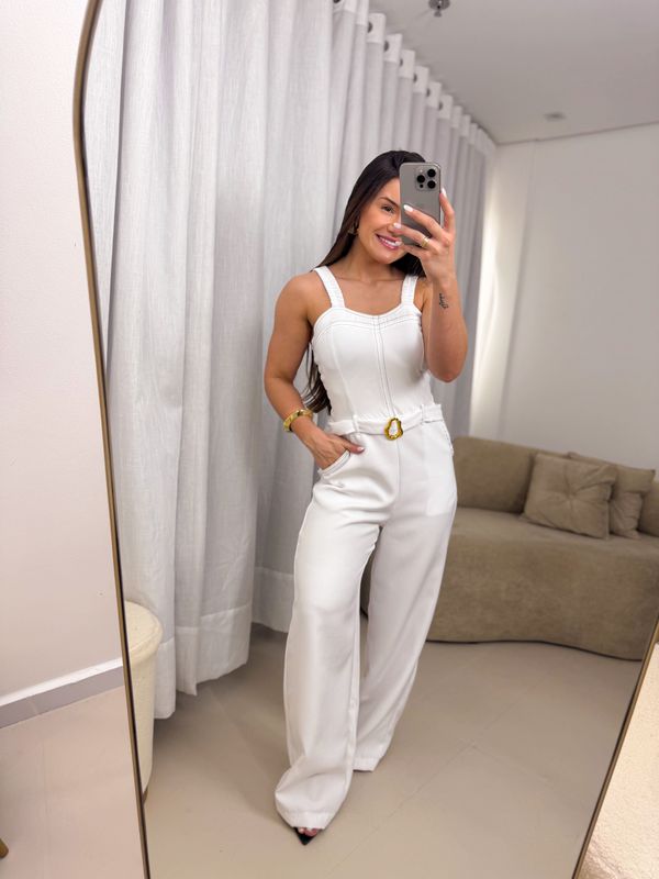 Macacão Fiorella Branco