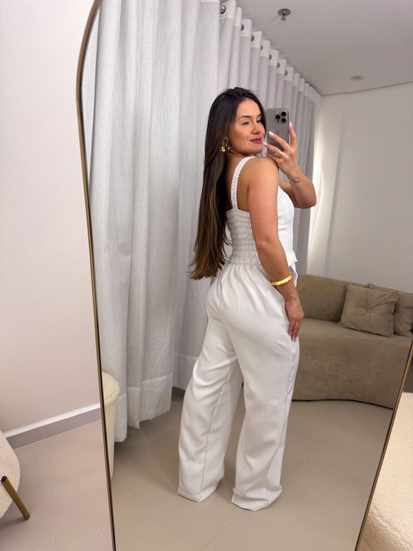 Macacão Fiorella Branco