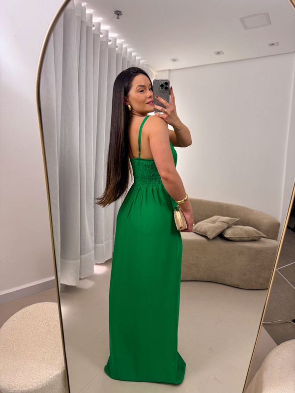 Vestido Gabriela Verde Bandeira