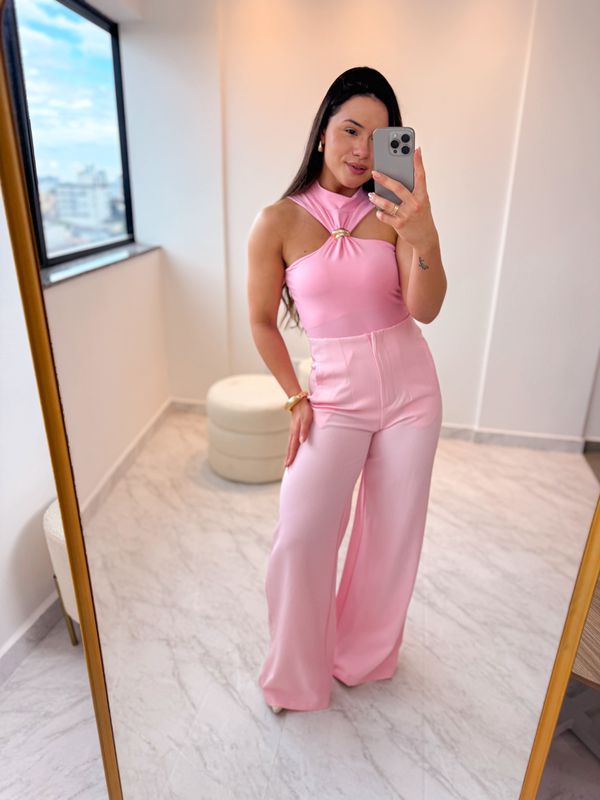 Calça alfaiataria pantalona Poliana Rosa Ballet