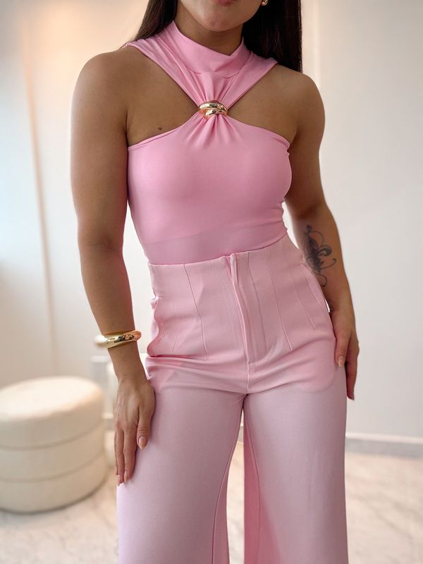 Calça alfaiataria pantalona Poliana Rosa Ballet