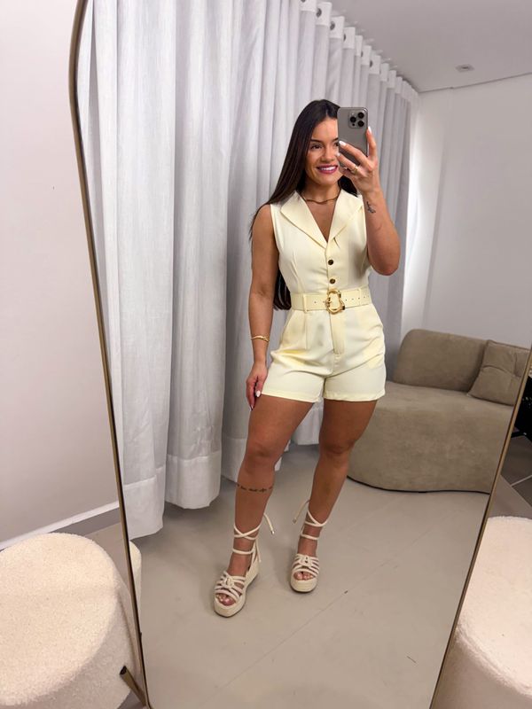 Macaquinho Alfaiataria Isis Amarelo