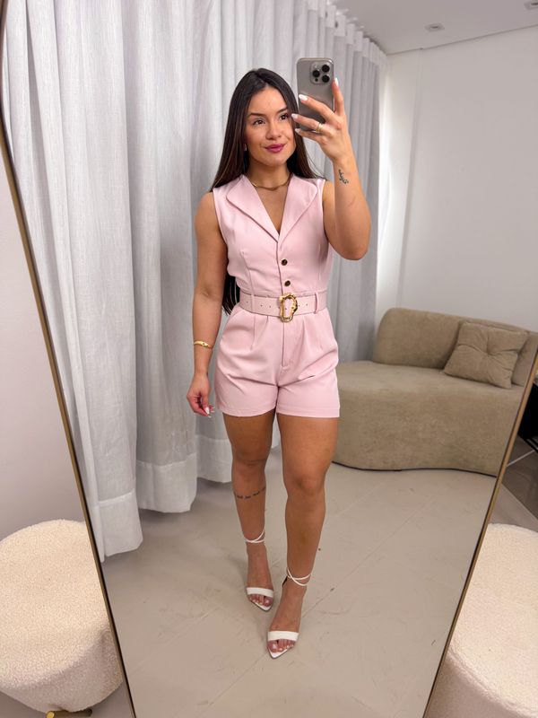 Macaquinho Alfaiataria Isis Rosa