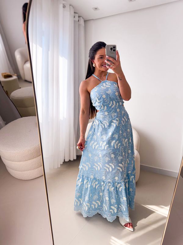 Vestido Joana Fundo Azul