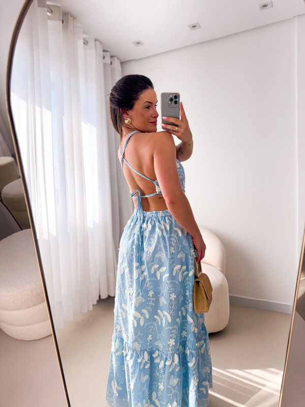 Vestido Joana Fundo Azul