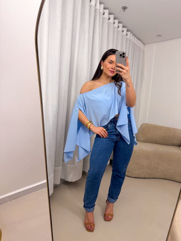 Blusa Maria Flor Azul