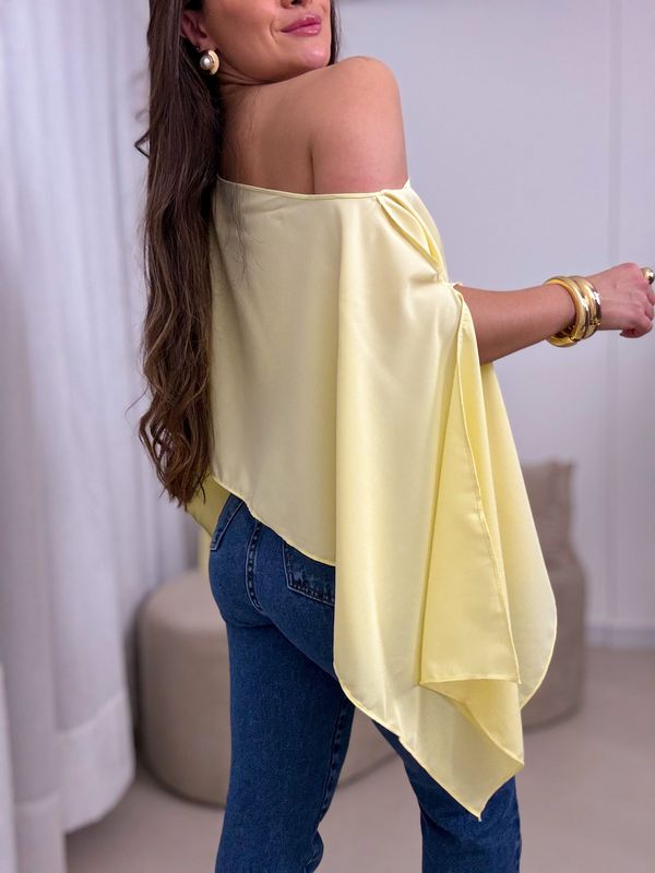 Blusa Maria Flor Amarelo Manteiga