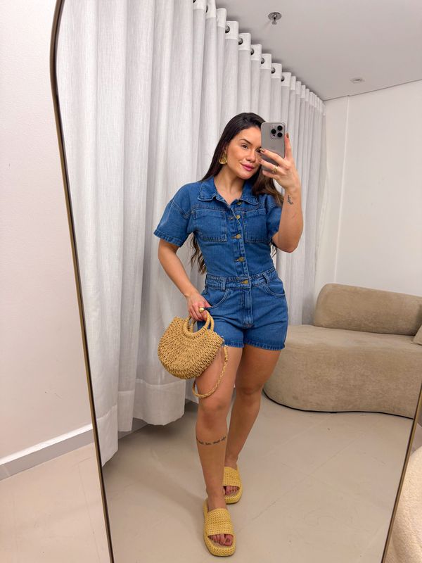 Macaquinho Jeans Monique 