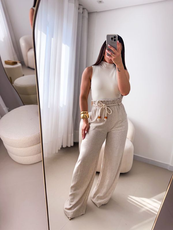 Pantalona Linho Carol Nude