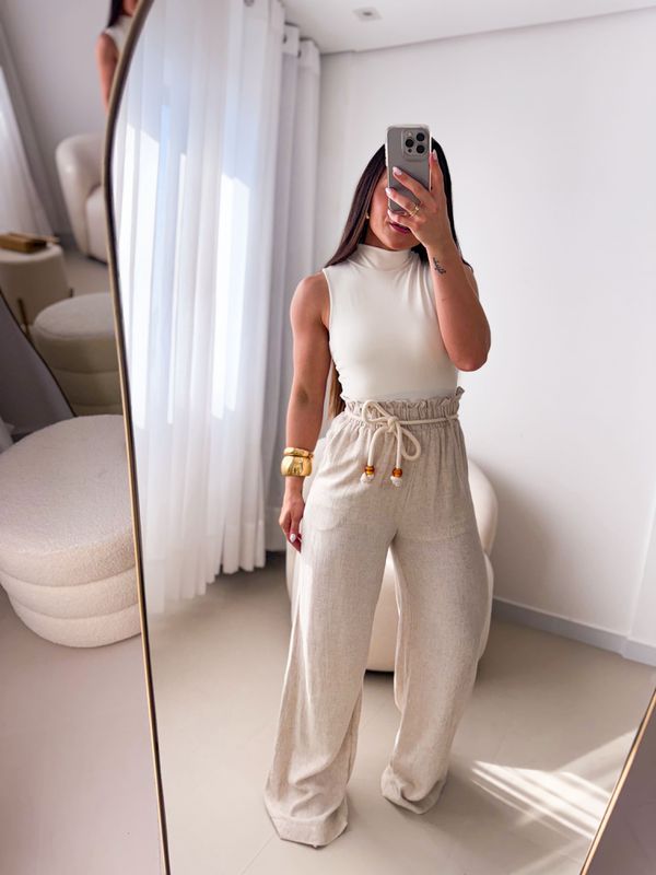 Pantalona Linho Carol Nude