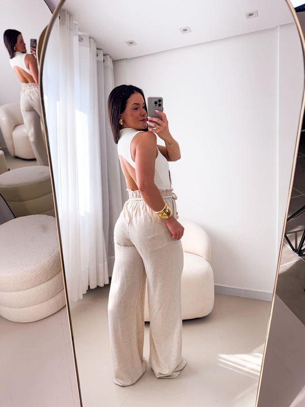 Pantalona Linho Carol Nude