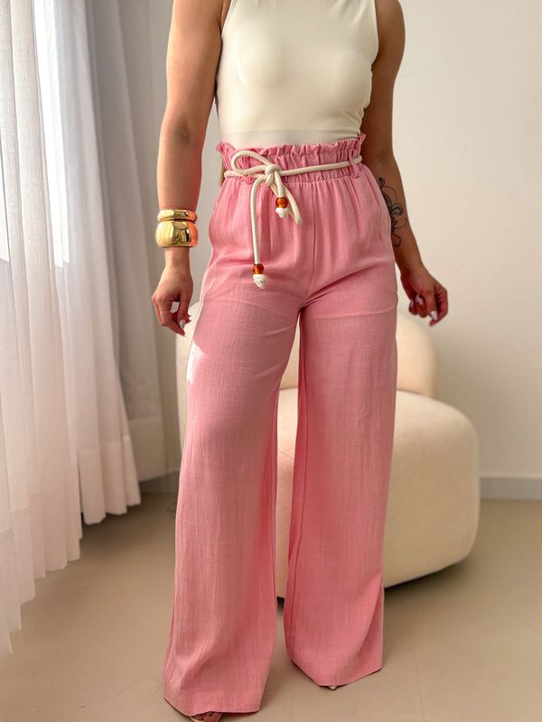 Pantalona Linho Carol Rosa