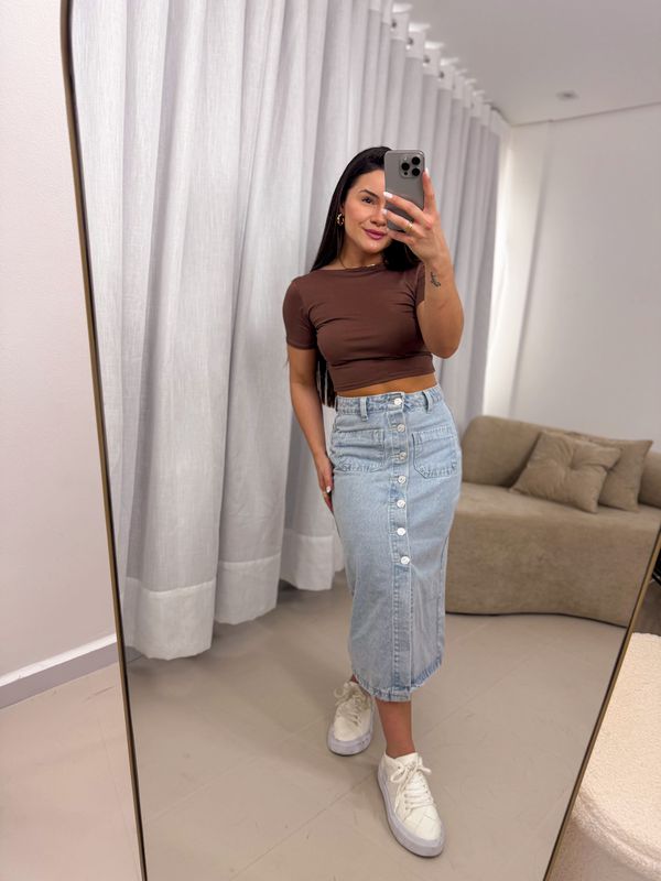 Cropped Priscila Marrom