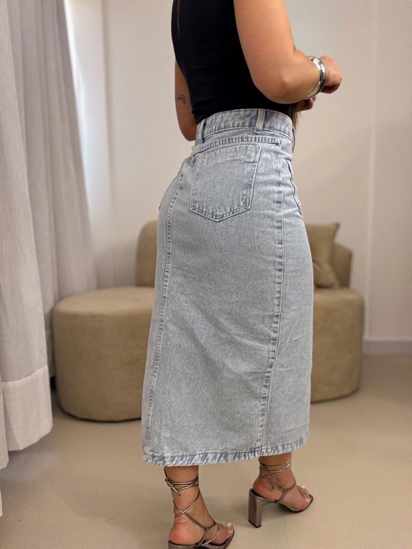 Saia midi jeans Mari