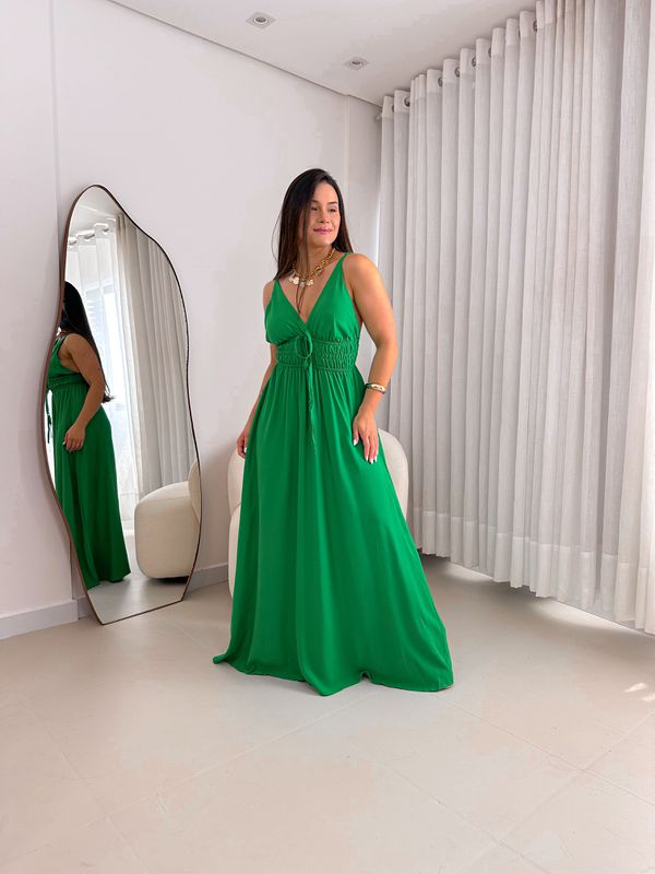 Vestido Sintia Verde Bandeira