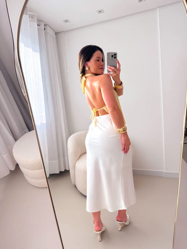 Blusa Plissada Sol Amarelo