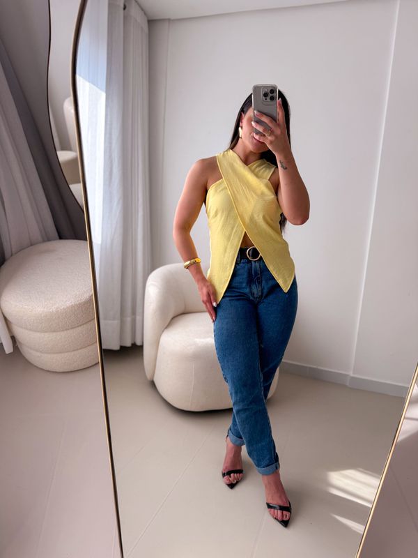 Blusa Assimétrica Vic Amarelo
