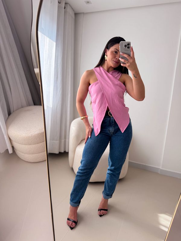 Blusa Assimétrica Vic Rosa