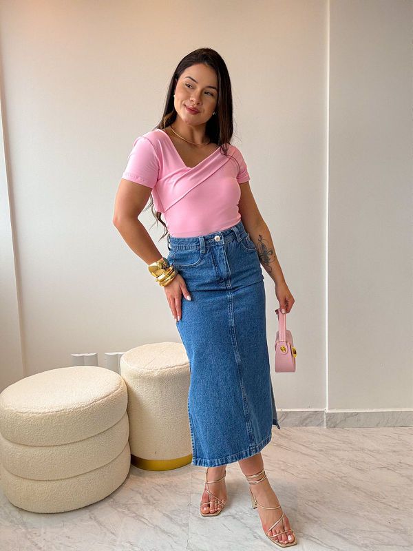 Saia Jeans Midi Laura