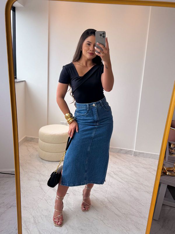 Saia Jeans Midi Laura