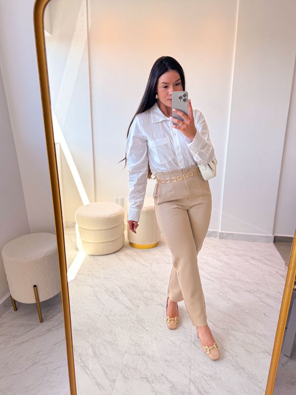 Calça alfaiataria Pietra Nude