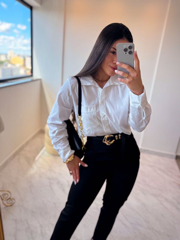 Camisa Cropped Ester Branco