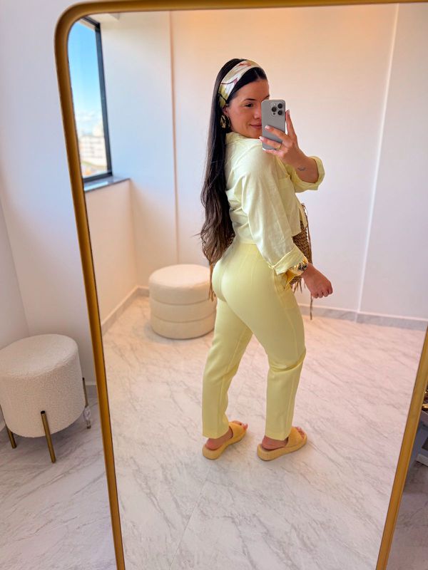 Camisa Cropped Ester Amarelo