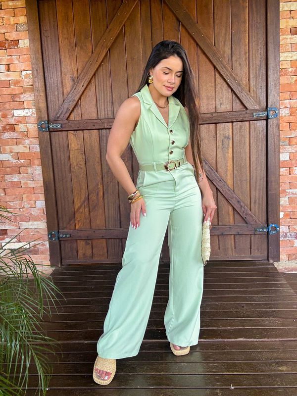 Macacão Alfaiataria Giovana Verde