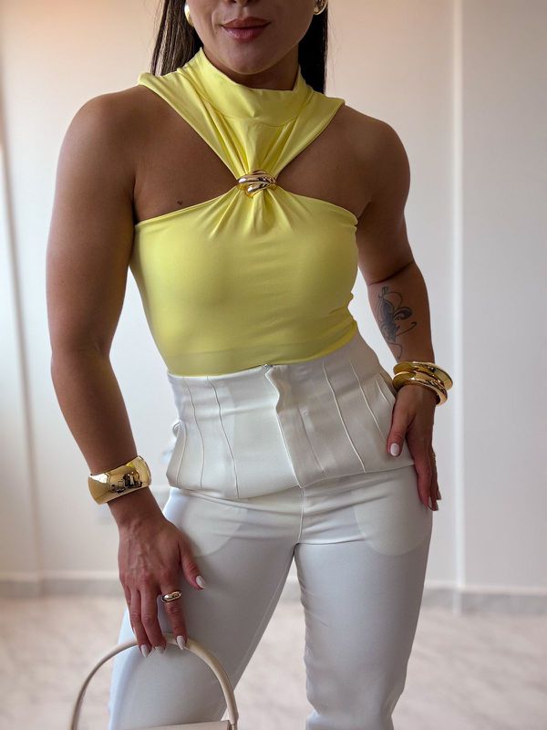 Body Fivela Isadora Amarelo