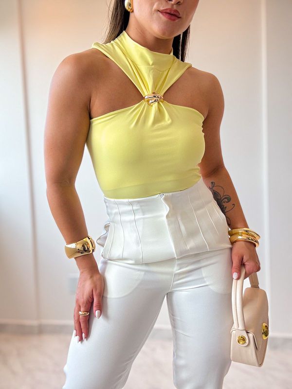 Body Fivela Isadora Amarelo