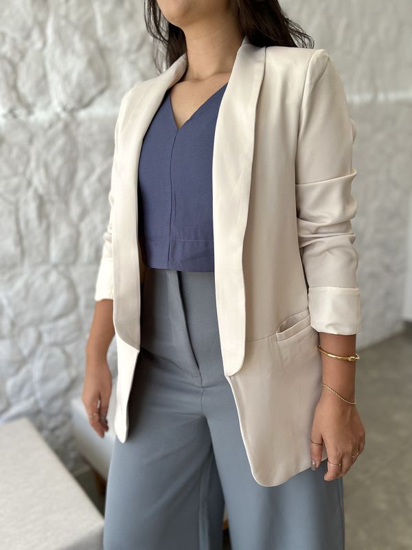 Maxi Blazer Creme - USE OUK