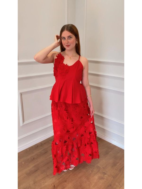 Conjunto De Saia Girassol - VERMELHO - 0012780013 - SIMONE PETRI 