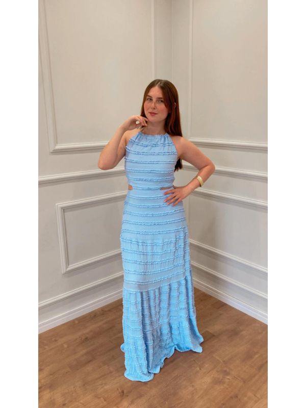 VESTIDO LAVANDA DE AMARRAR - AZUL - 0012810011 - SIMONE PETRI 