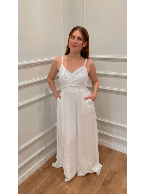 Vestido Longo Cerejeira Transpassado - BRANCO - 00... - SIMONE PETRI 