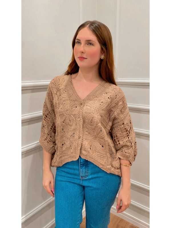 Kimono AcÁcia De CrochÊ - NUDE - 0012930054 - SIMONE PETRI 