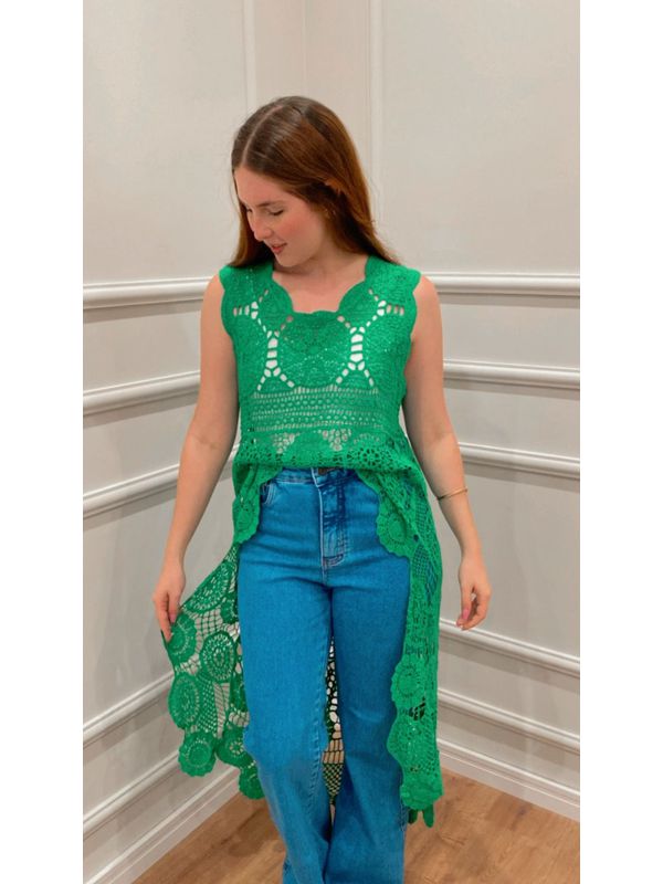 Blusa Olive De CrochÊ - VERDE - 0012940008 - SIMONE PETRI 