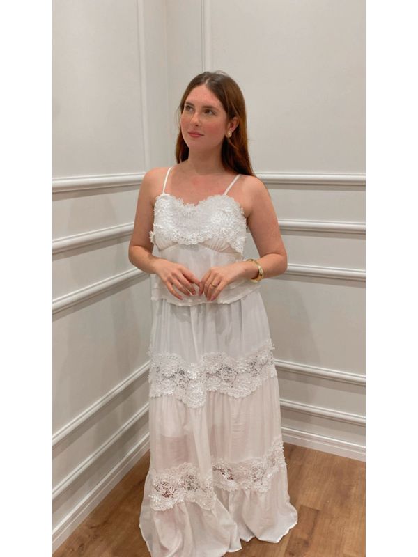 Conjunto De Saia Amendoeira - BRANCO - 0012890018 - SIMONE PETRI 