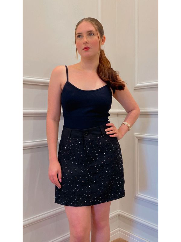  Short Saia Amoreira De Brilho - PRETO - 00129200... - SIMONE PETRI 